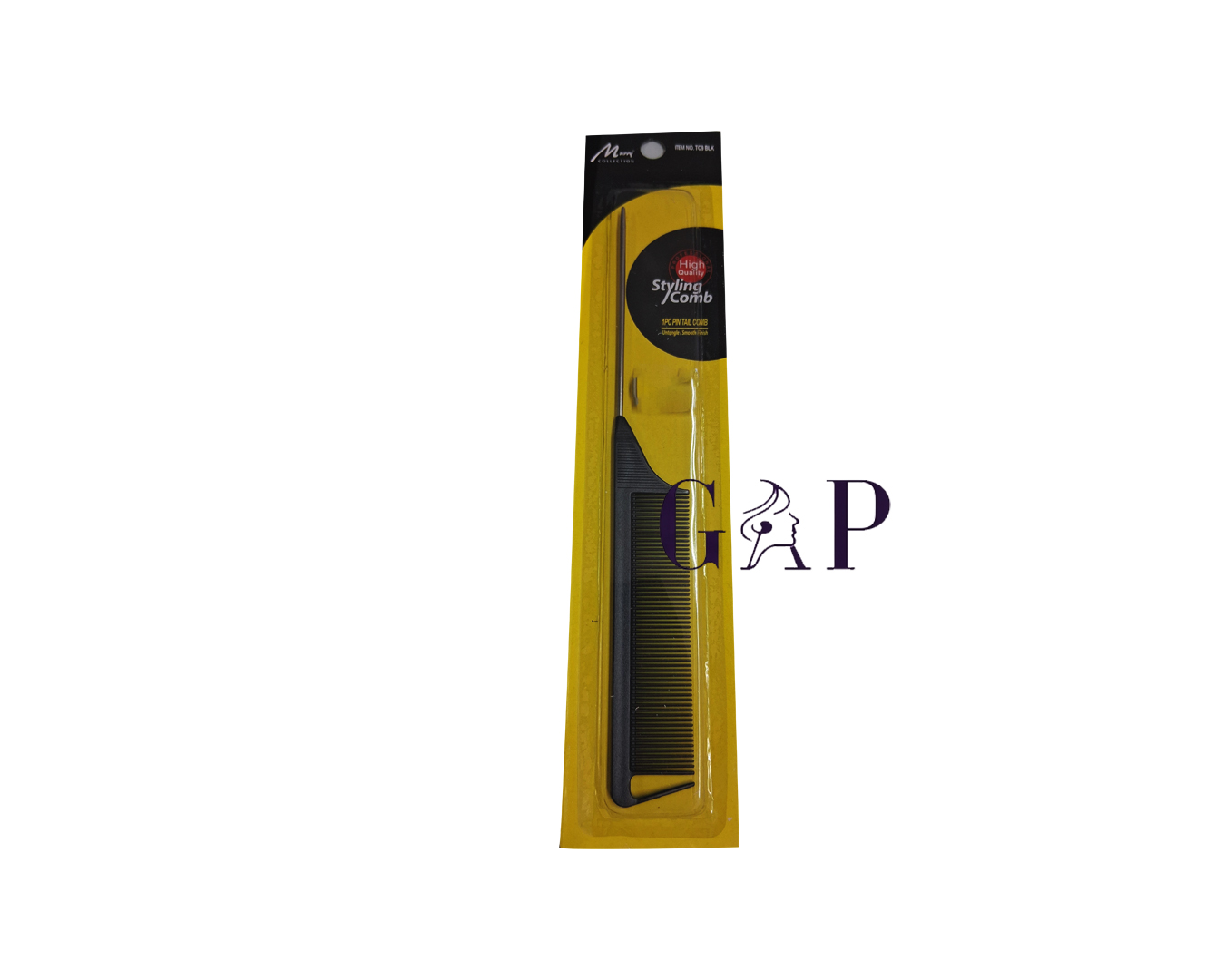 Wide Teeth Pin Tail Comb Black