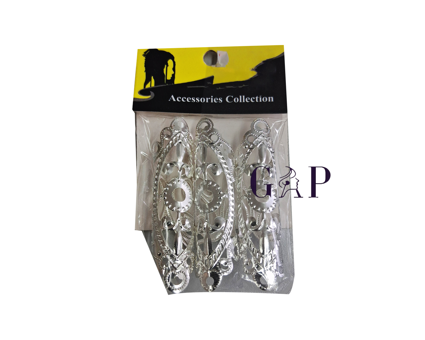 Silver Hair Beads On Card
