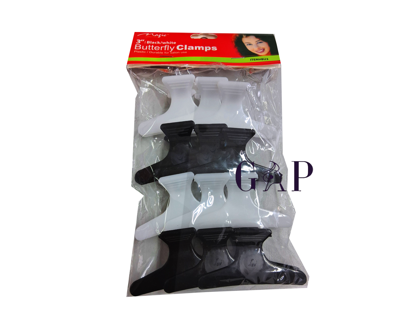 Butterfly Clamps 3" Black/White