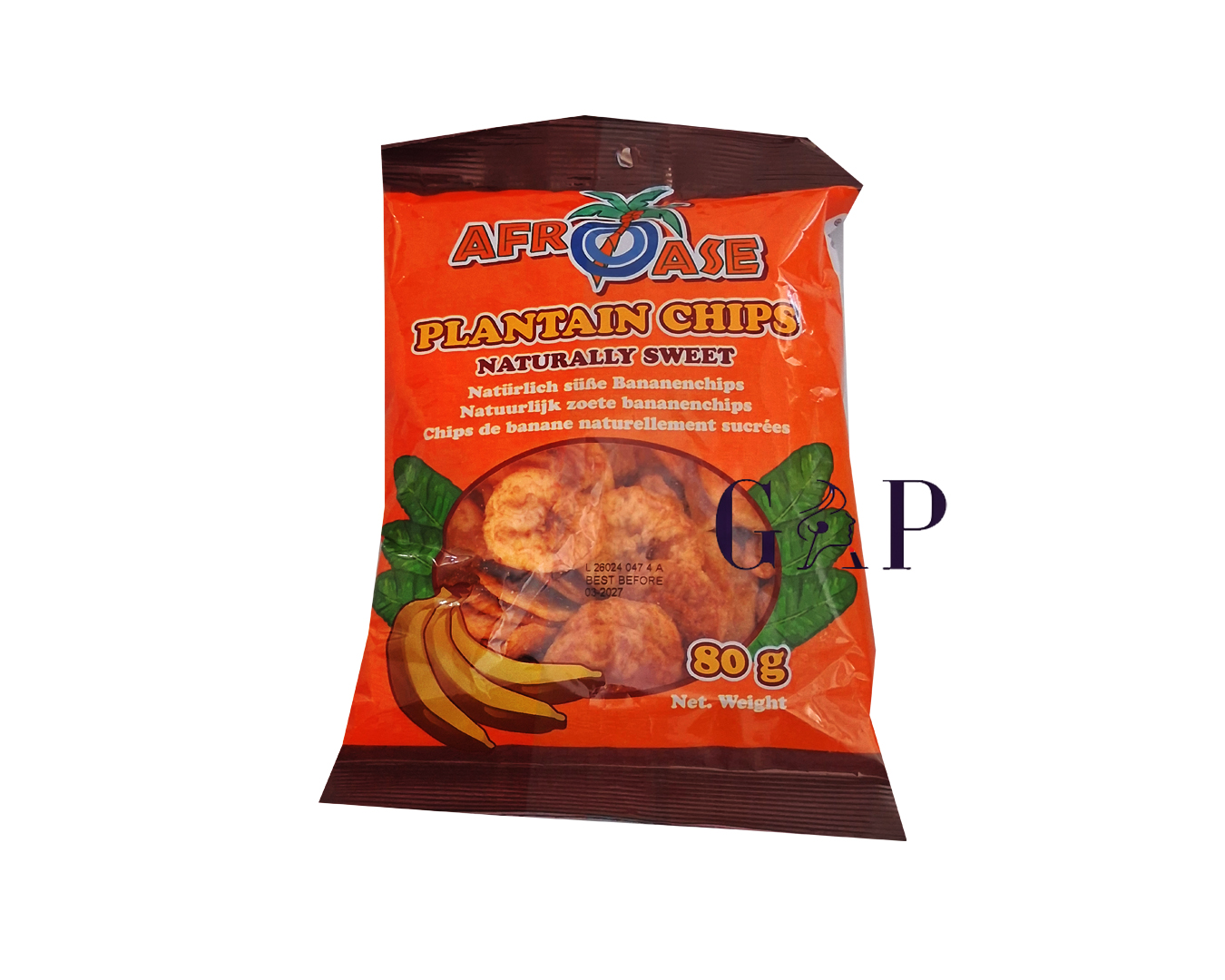 Afro Ase Plantain Chips Natural sweet 80g