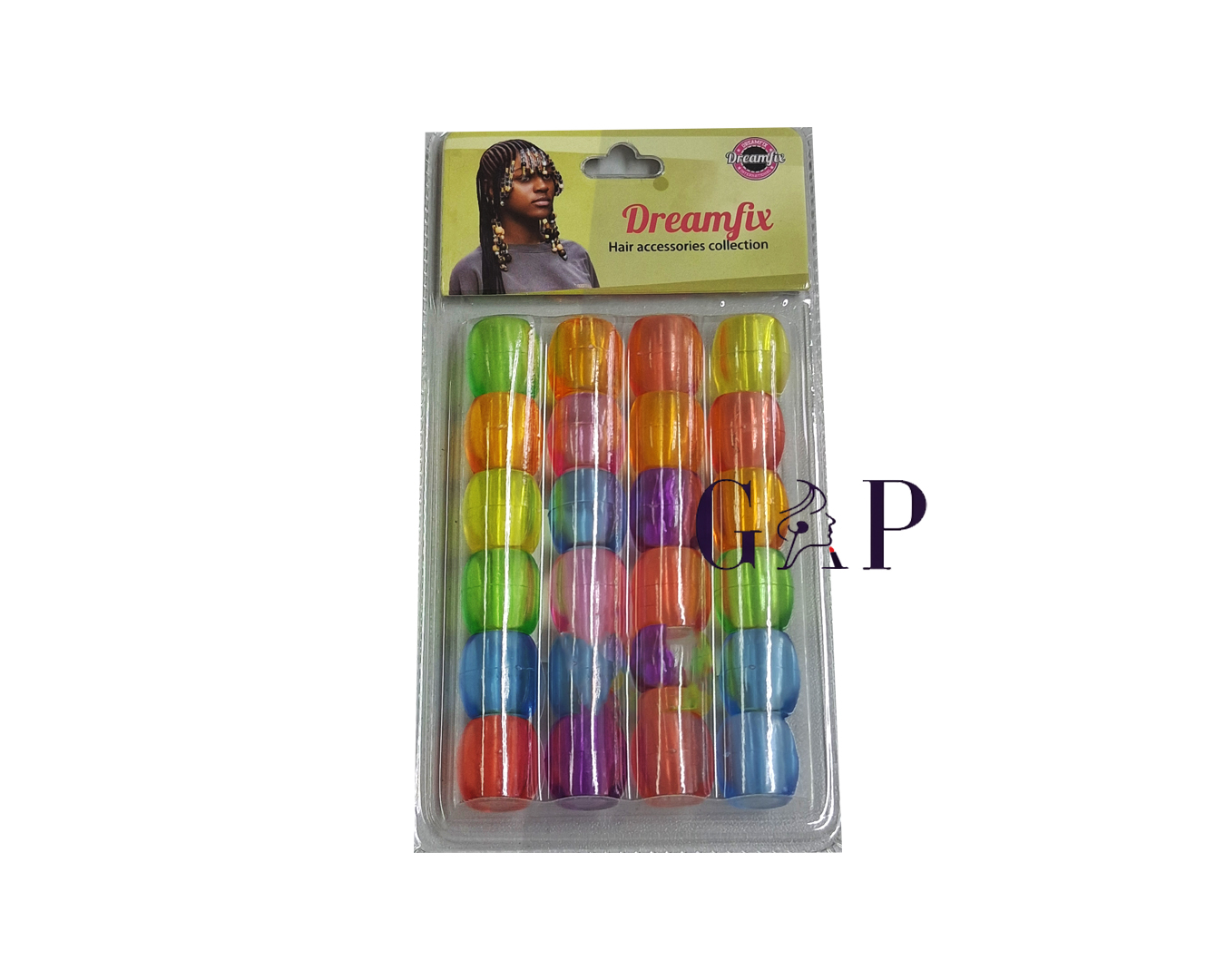 Dreamfix Large Hole Plastic Hair Beads Kids Assort