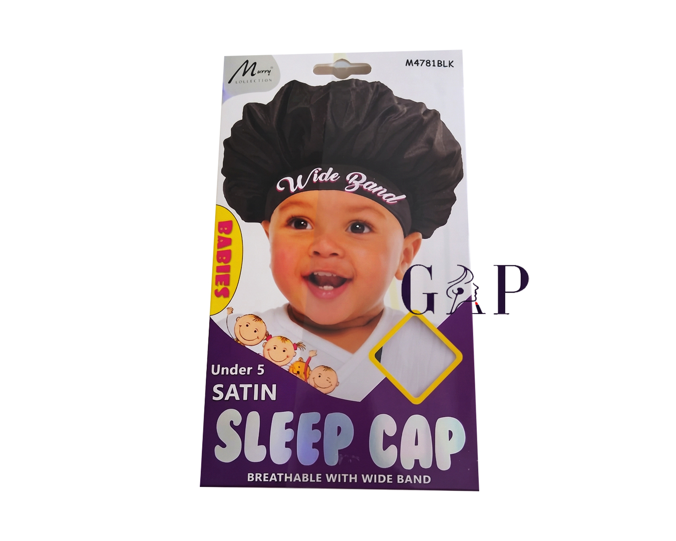Kids Elastic Band Sleep Cap Black M4781BLK Kidscap