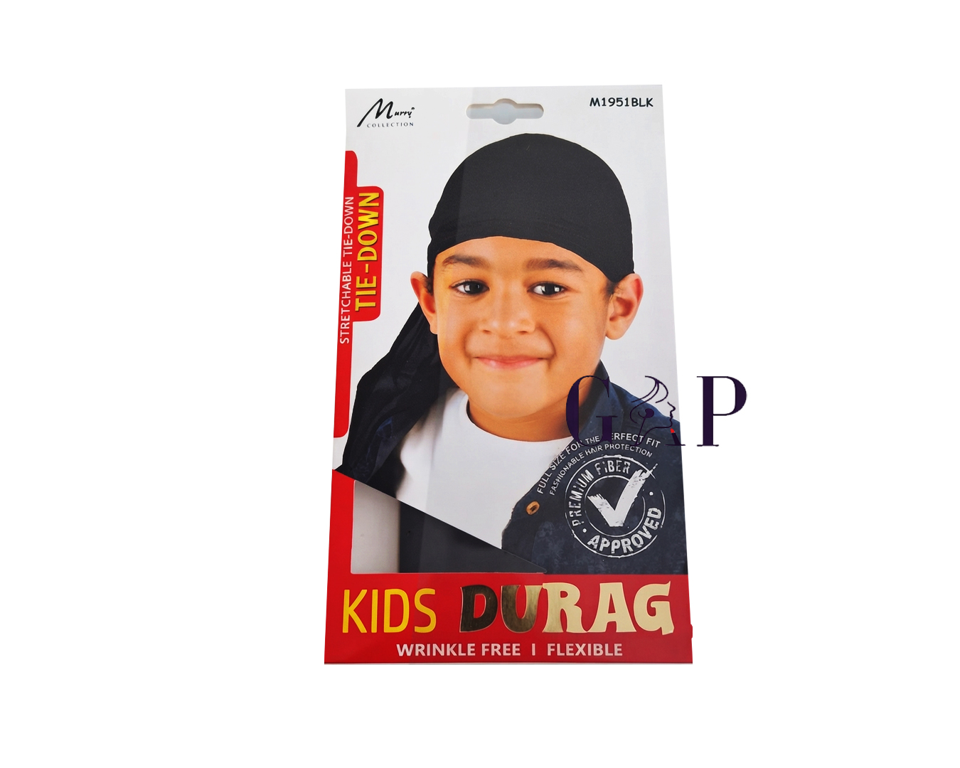 Kids Tie Dow DurAG bLACK 4727 Kidscap