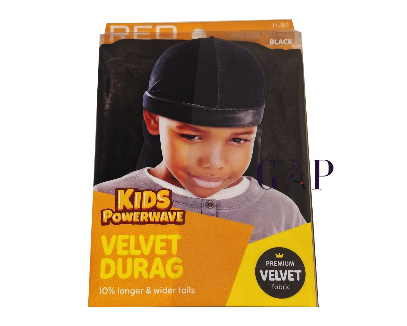 Red powerwave velvet Durag HJ33 Kidscap