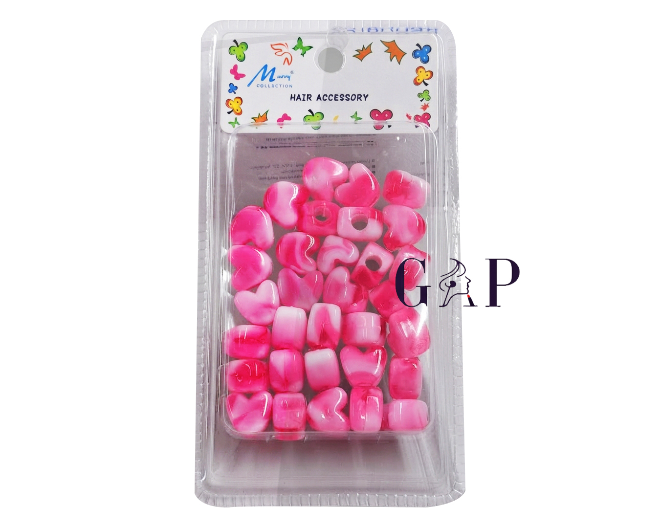 Hair Beads Heart Shape Lite Pink