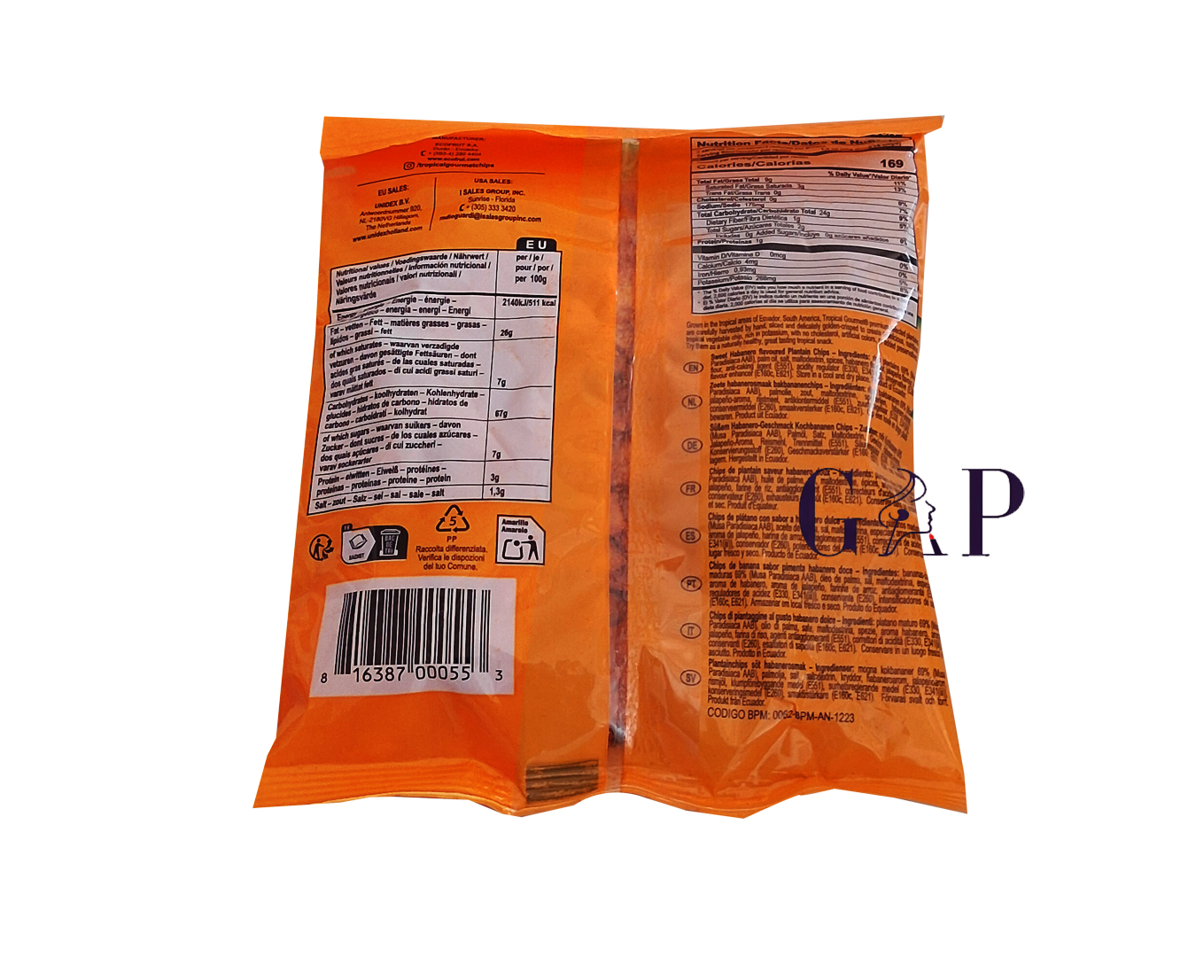 Tropical Goumet Sweet Habanero Chips 70g — 2