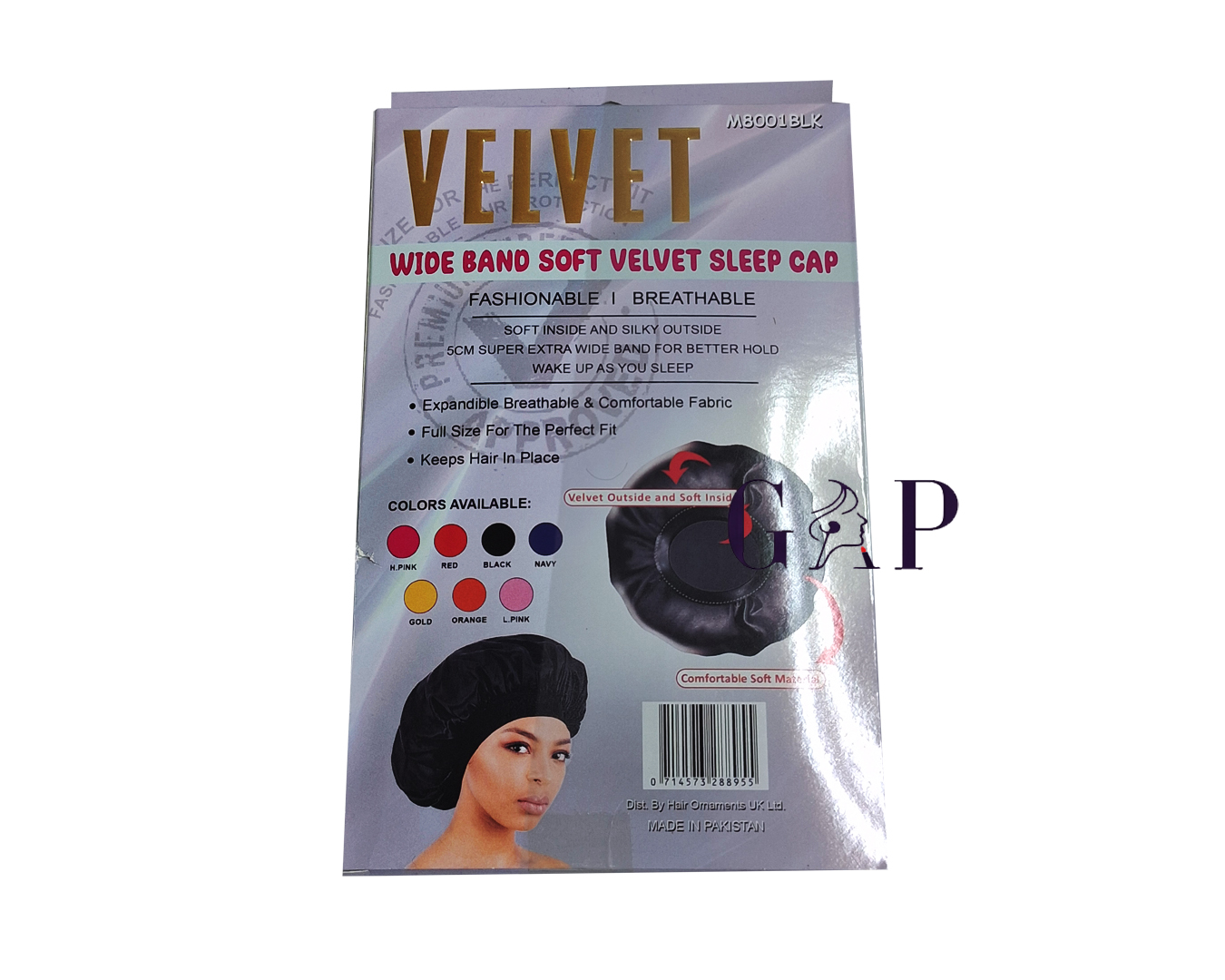 Velvet Jumbo Sleep Cap Black — 2