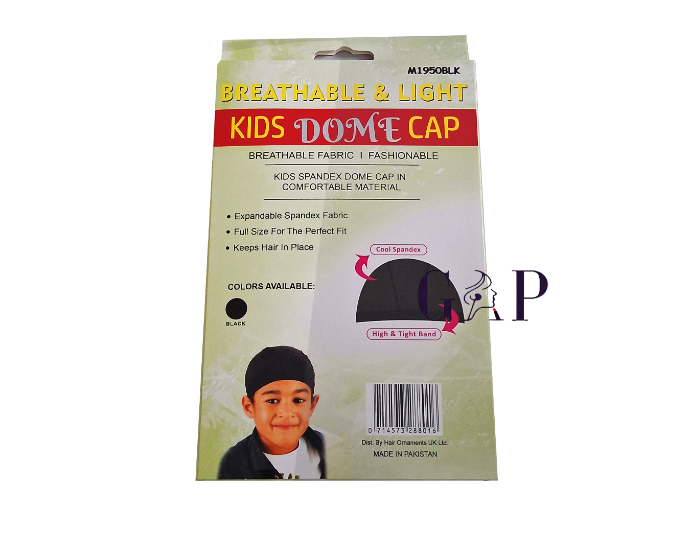 Kids Spandex Dome Cap Black 4722 Kidscap — 2