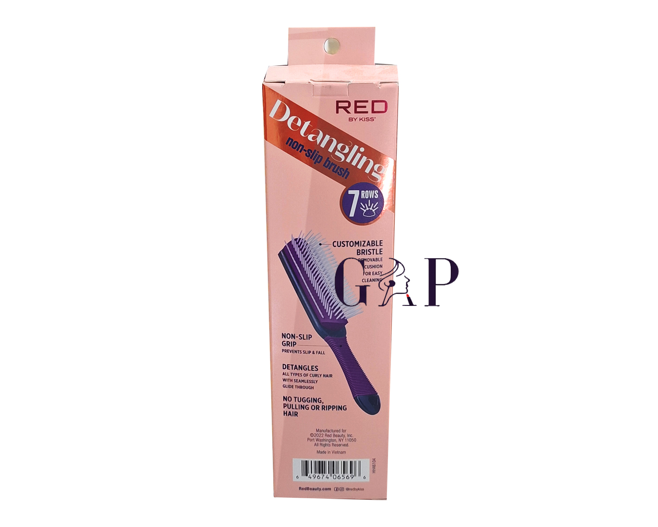 Red Detangling non-slip brush Col. Viollete - Beads — 2