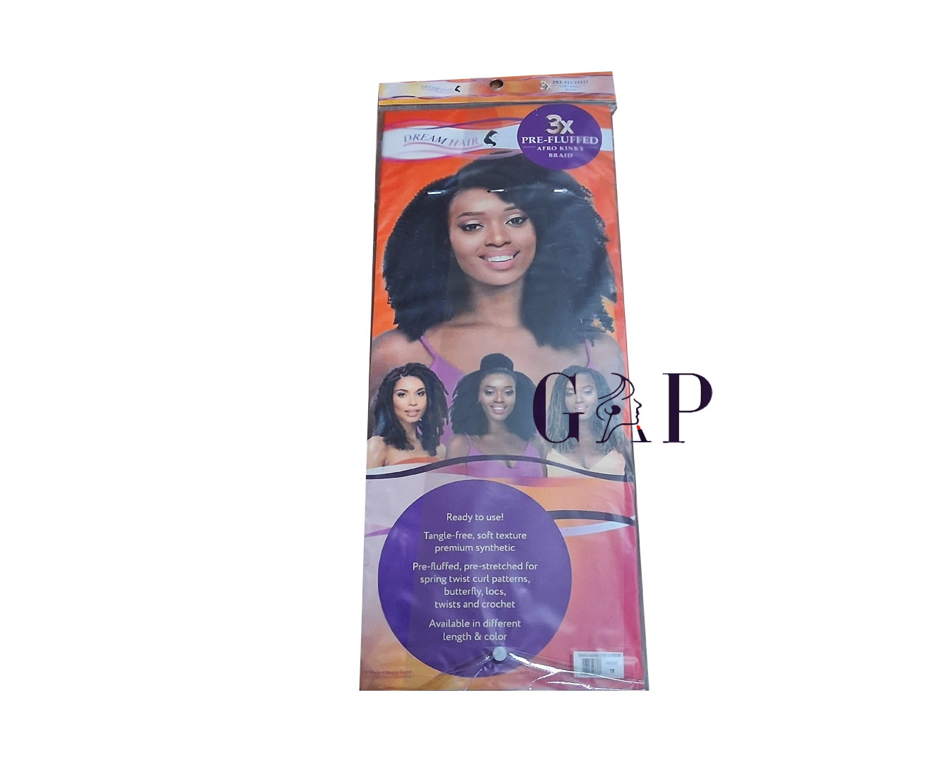 Dream Hair 3x Pre-Fluffed Afor Kinky Braid 16" Col.1B — 2